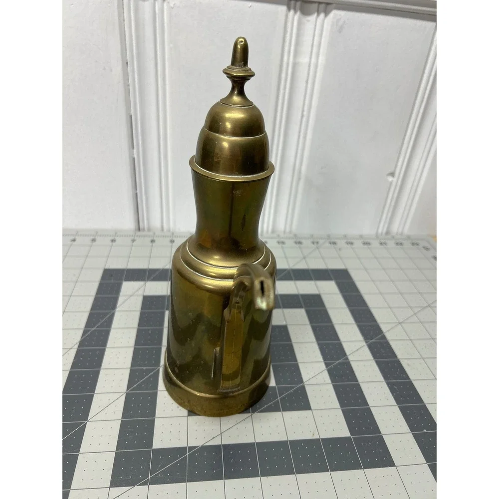 Vintage Brass Dallah Coffee Pot‎ India Etched Middle Eastern Boho